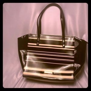 Anne Klein Black Cream and Gold Purse